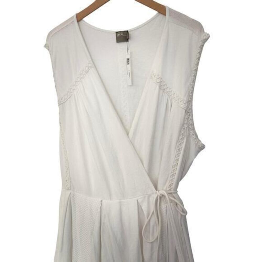 NWT ASOS Curve Mini Wrap Sundress with Embroidered Trim White Size 22 Sun Dress - Picture 4 of 10